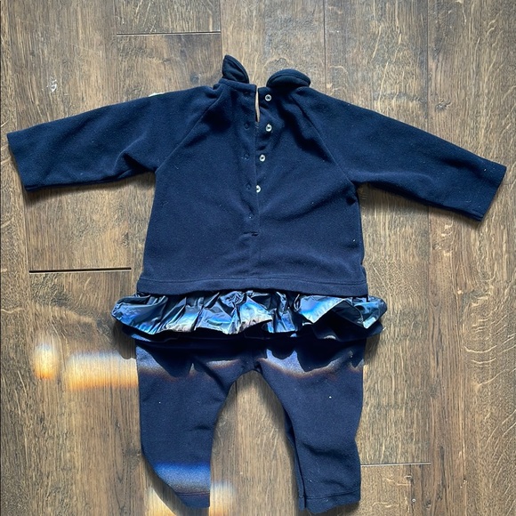 Navy Blue One Piece Outfit with Ruffle Detail - Picture 5 of 6